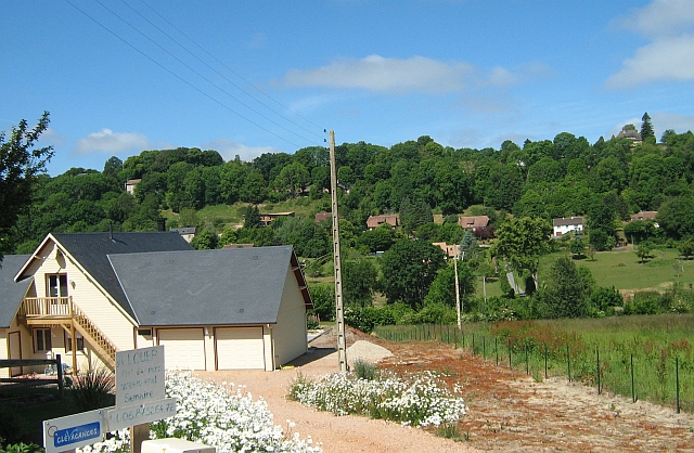 A modern house looking out of place in the valley we walk along into honfleur